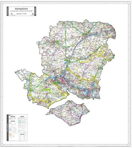 County Map of Hampshire - White Background