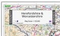 County Map of Herefordshire & Worcestershire - 2024