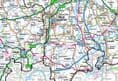 County Map of Herefordshire & Worcestershire - 2024