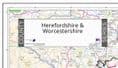 County Map of Herefordshire & Worcestershire - 2026