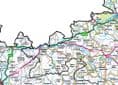 County Map of Herefordshire, Worcestershire & Gloucestershire - Special Sheet - White Background