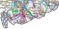 County Map of Hertfordshire - White Background