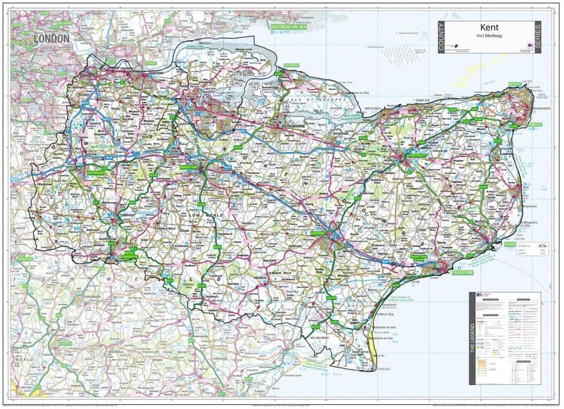 County Map of Kent - 2026