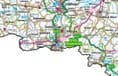 County Map of Kent - White Background