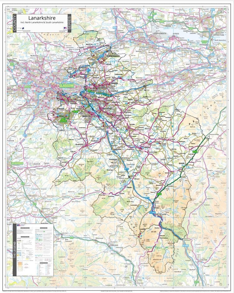 County Map of Lanarkshire - 2026