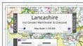 County Map of Lancashire Incl. Greater Manchester & Liverpool - 2024