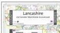 County Map of Lancashire Incl. Greater Manchester & Liverpool - 2026