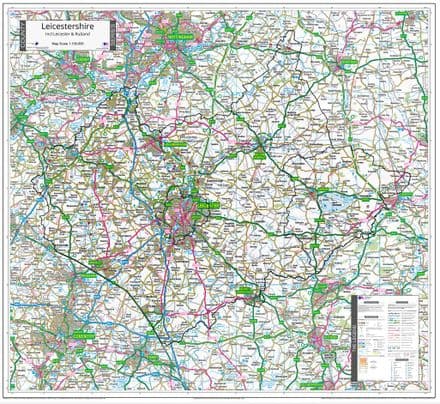 County Map of Leicestershire - 2024