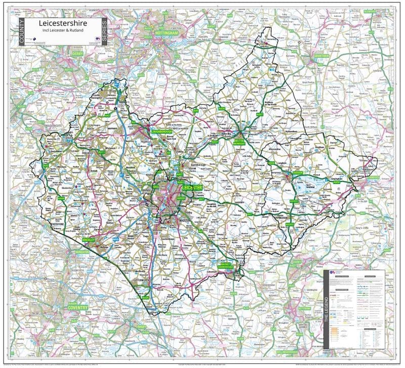 County Map of Leicestershire - 2026