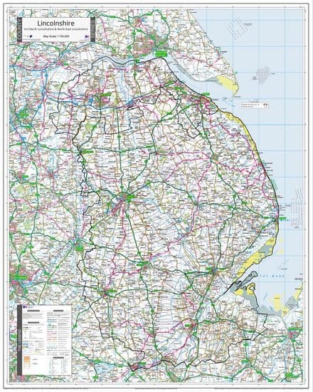 County Map of Lincolnshire - 2024