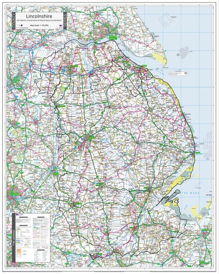 County Map of Lincolnshire - 2024