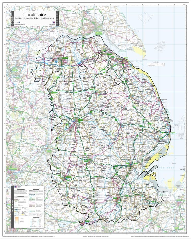 County Map of Lincolnshire - 2026