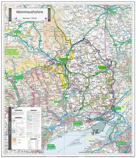 County Map of Monmouthshire - 2024