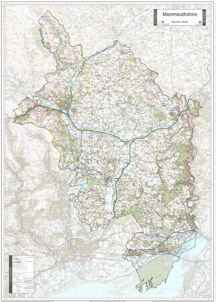 County Map of Monmouthshire - EXTRA Large Edition