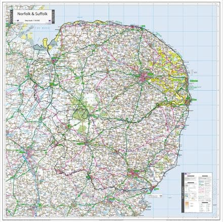 County Map of Norfolk & Suffolk - Special Sheet - 2024