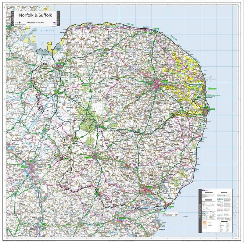 County Map of Norfolk & Suffolk - Special Sheet - 2024