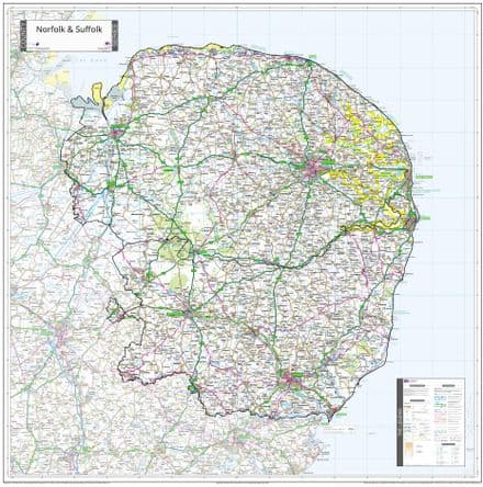 County Map of Norfolk & Suffolk - Special Sheet - 2026
