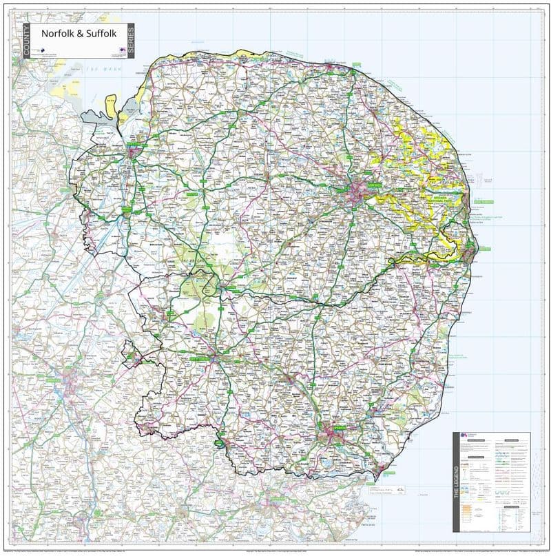 County Map of Norfolk & Suffolk - Special Sheet - 2026