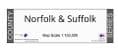 County Map of Norfolk & Suffolk - Special Sheet - White Background