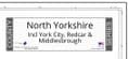 County Map of North Yorkshire Incl York, Redcar and Middlesbrough - 2025- White Background