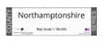 County Map of Northamptonshire - White Background