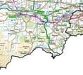 County Map of Northumberland Incl Newcastle upon Tyne - White Background