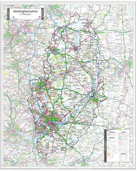 County Map of Nottinghamshire - 2026