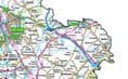 County Map of Oxfordshire - White Background