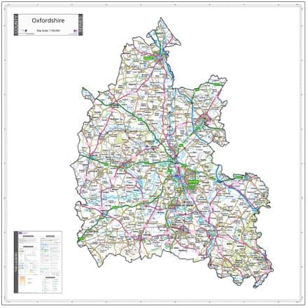 County Map of Oxfordshire - White Background