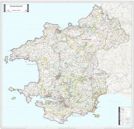 County Map of Pembrokeshire - EXTRA Large Edition