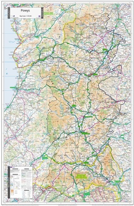 County Map of Powys - 2024