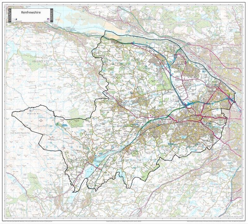County Map of Renfrewshire - 2026