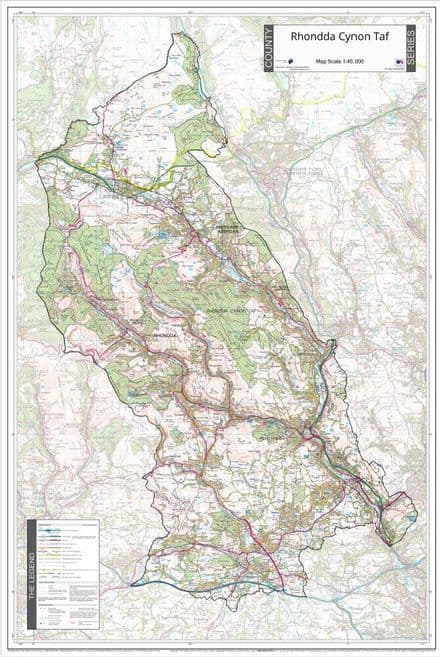 County Map of Rhondda Cynon Taf