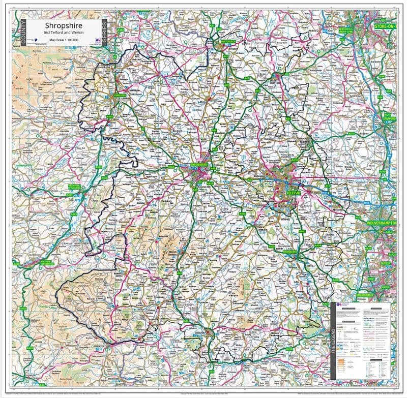 County Map of Shropshire - 2024