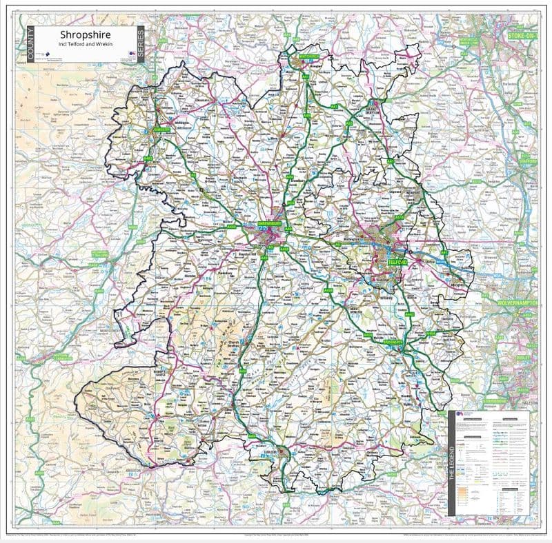 County Map of Shropshire - 2026