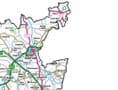 County Map of Shropshire - White Background