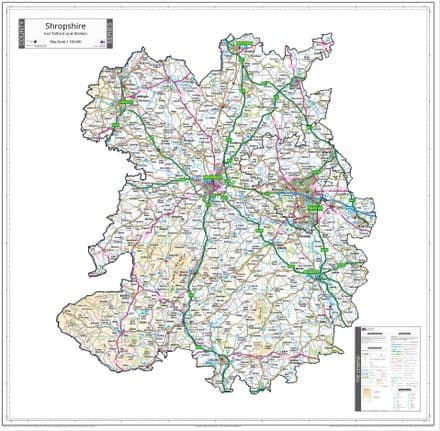 County Map of Shropshire - White Background