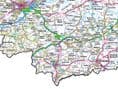 County Map of Somerset - White Background