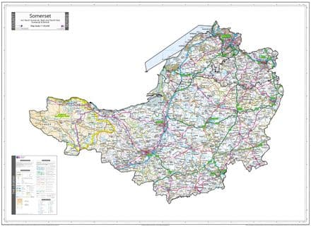 County Map of Somerset - White Background