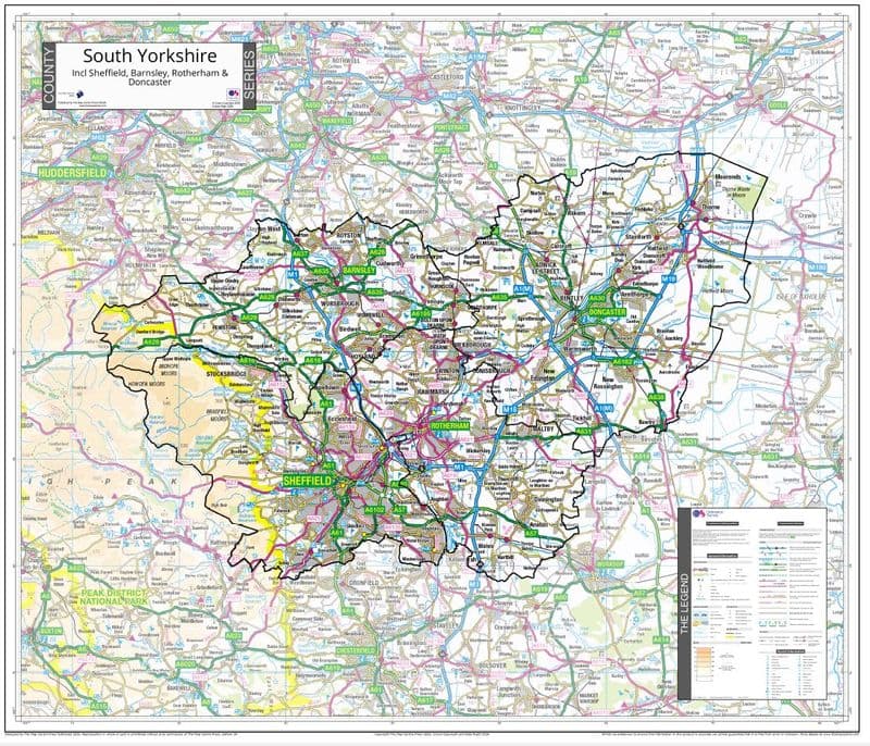 County Map of South Yorkshire - 2026