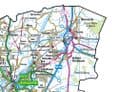 County Map of South Yorkshire - White Background