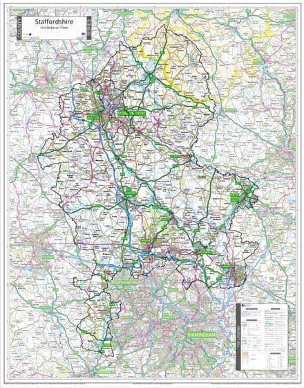 County Map of Staffordshire - 2026