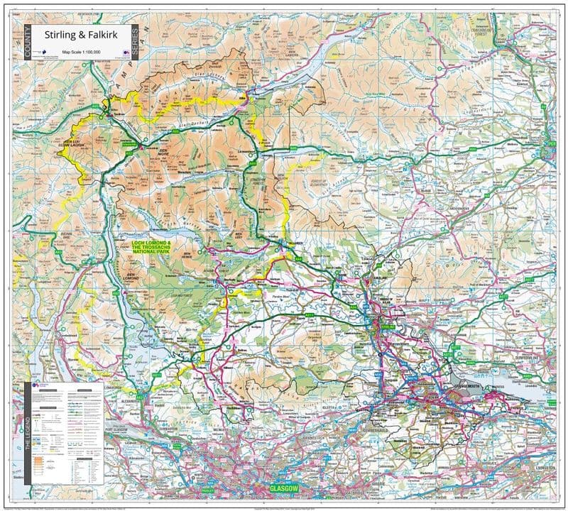 County Map of Stirling & Falkirk - 2024
