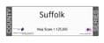 County Map of Suffolk - White Background