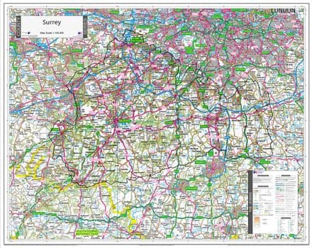 County Map of Surrey - 2024