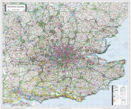 County Map of the Home Counties - 2024