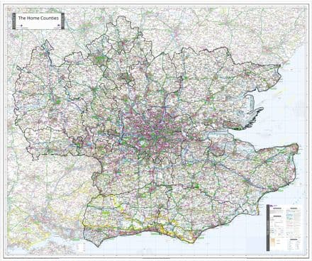 County Map of the Home Counties - 2026