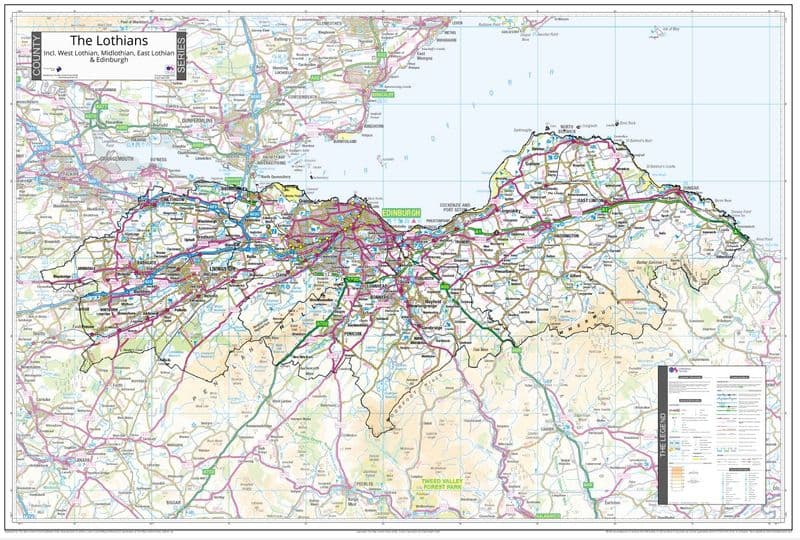 County Map of The Lothians - 2026