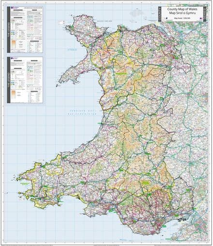 County Map of Wales - 2024