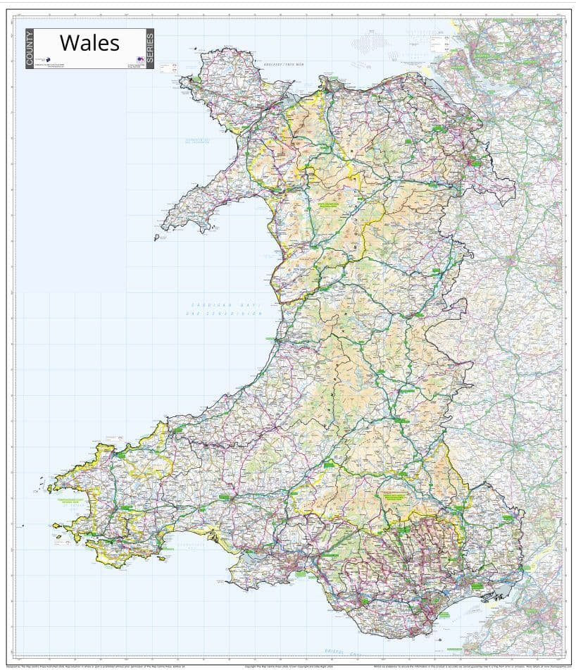 County Map of Wales - 2026